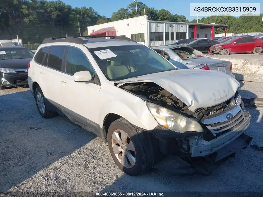 4S4BRCKCXB3315909 2011 Subaru Outback 2.5I Limited