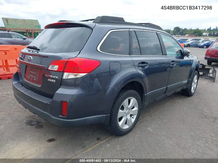 4S4BRBCC1B3417298 2011 Subaru Outback 2.5I Premium