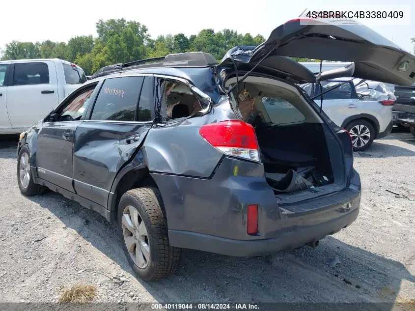 4S4BRBKC4B3380409 2011 Subaru Outback 2.5I Limited