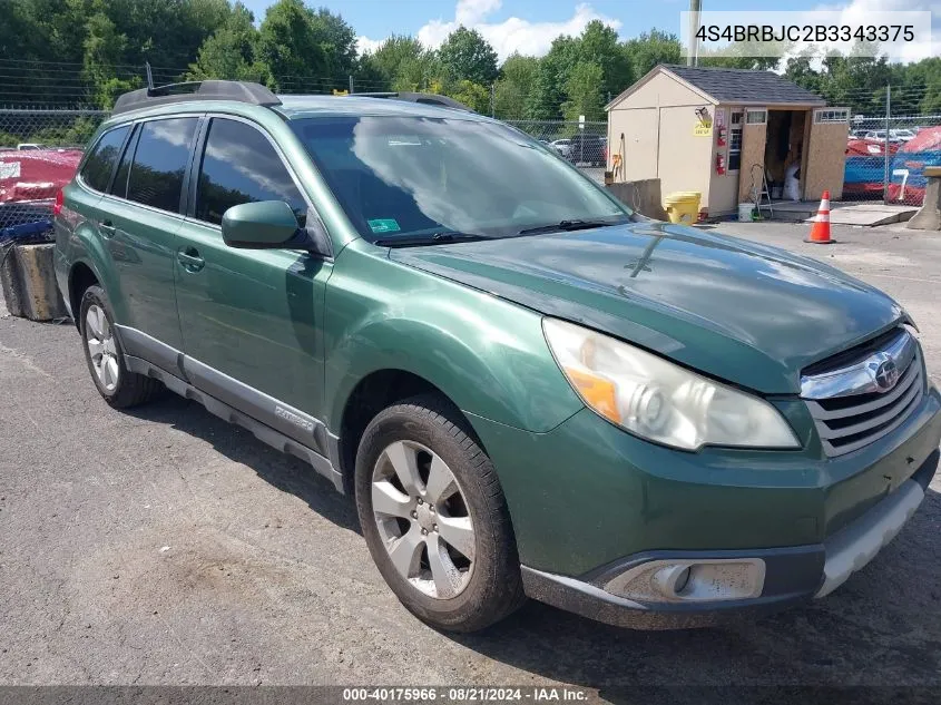 2011 Subaru Outback 2.5I Limited VIN: 4S4BRBJC2B3343375 Lot: 40175966