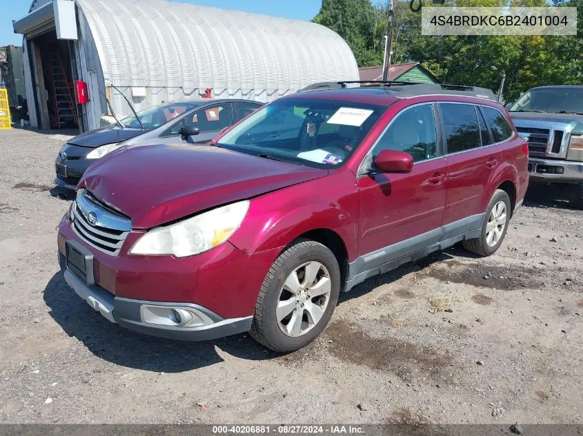 2011 Subaru Outback 3.6R Limited VIN: 4S4BRDKC6B2401004 Lot: 40206881