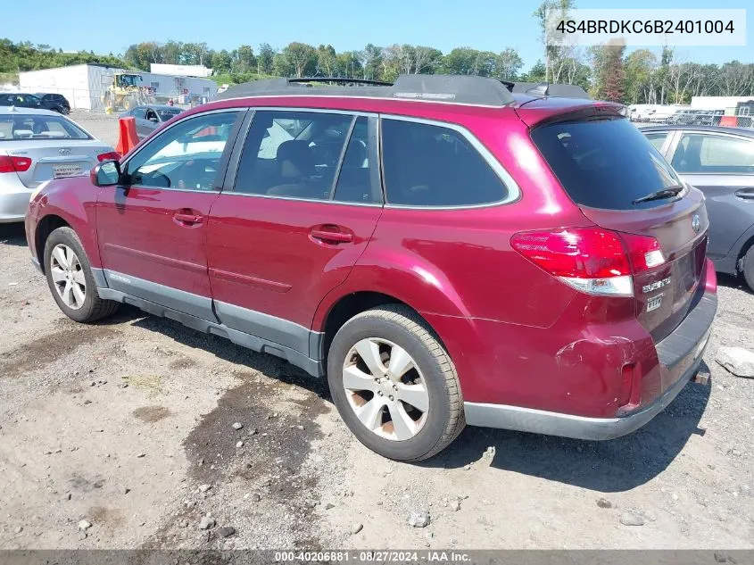 4S4BRDKC6B2401004 2011 Subaru Outback 3.6R Limited