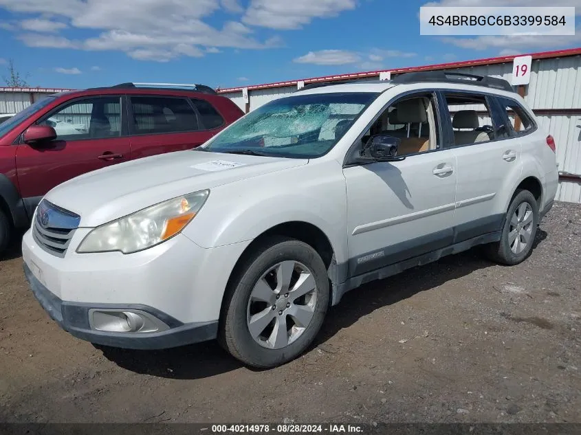 2011 Subaru Outback 2.5I Premium VIN: 4S4BRBGC6B3399584 Lot: 40214978