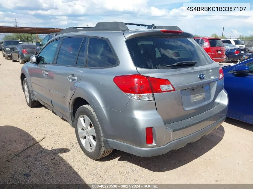 4S4BRBKC1B3387107 2011 Subaru Outback 2.5I Limited