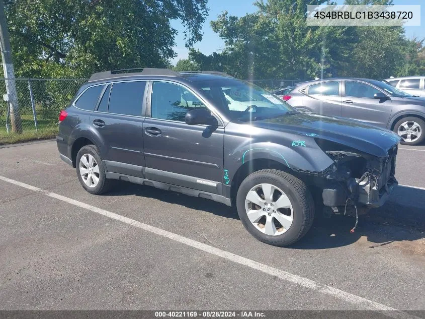 2011 Subaru Outback 2.5I Limited VIN: 4S4BRBLC1B3438720 Lot: 40221169