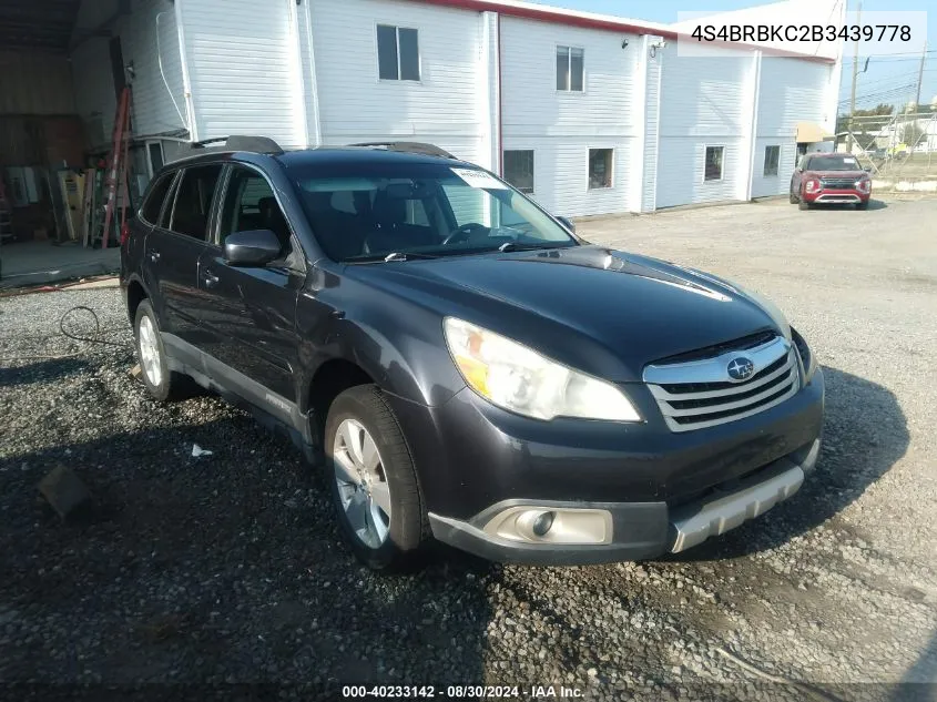 4S4BRBKC2B3439778 2011 Subaru Outback 2.5I Limited