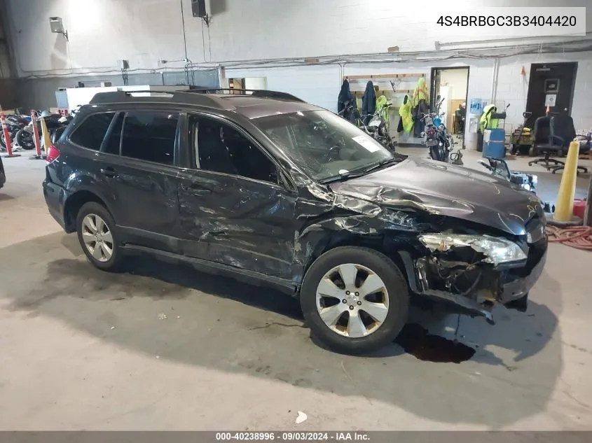 4S4BRBGC3B3404420 2011 Subaru Outback 2.5I Premium