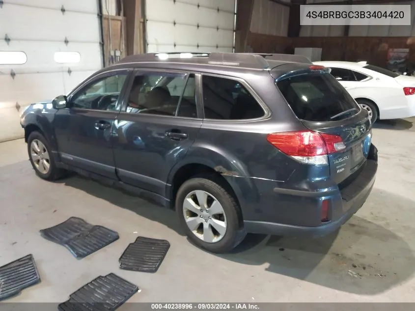 4S4BRBGC3B3404420 2011 Subaru Outback 2.5I Premium