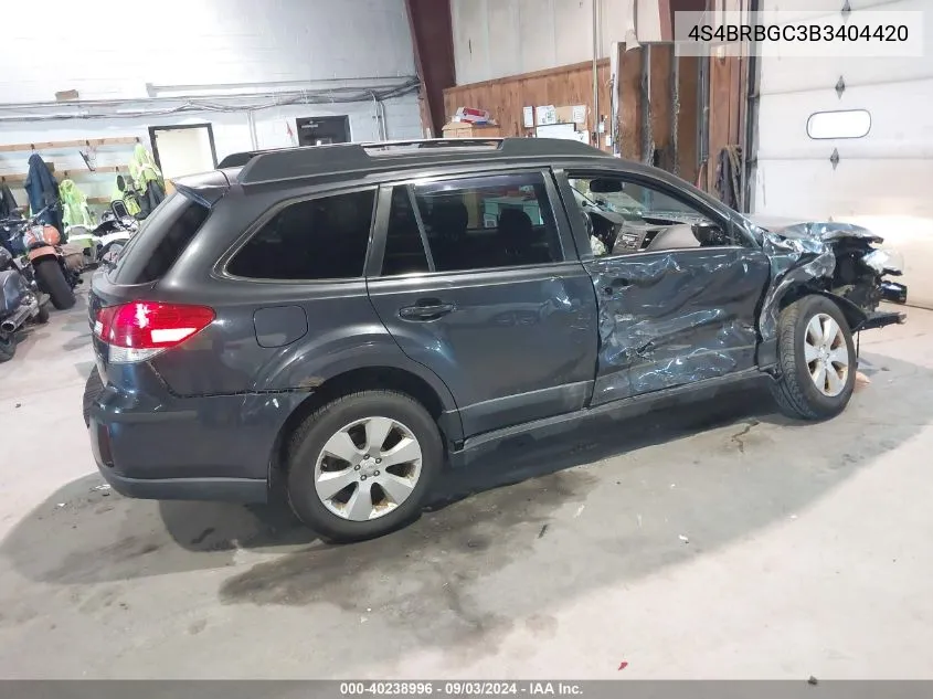 4S4BRBGC3B3404420 2011 Subaru Outback 2.5I Premium