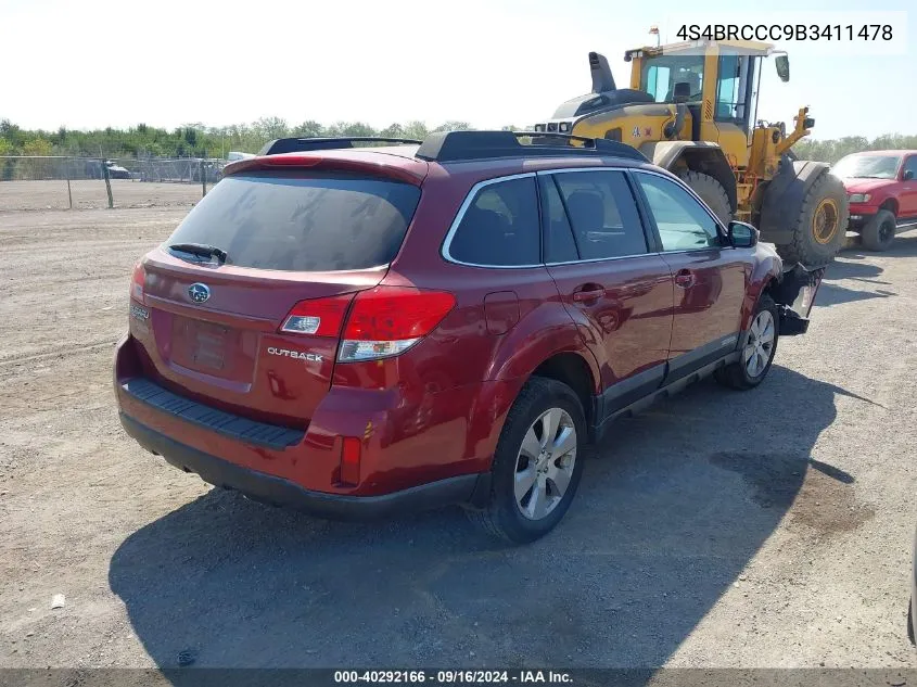 4S4BRCCC9B3411478 2011 Subaru Outback 2.5I Premium