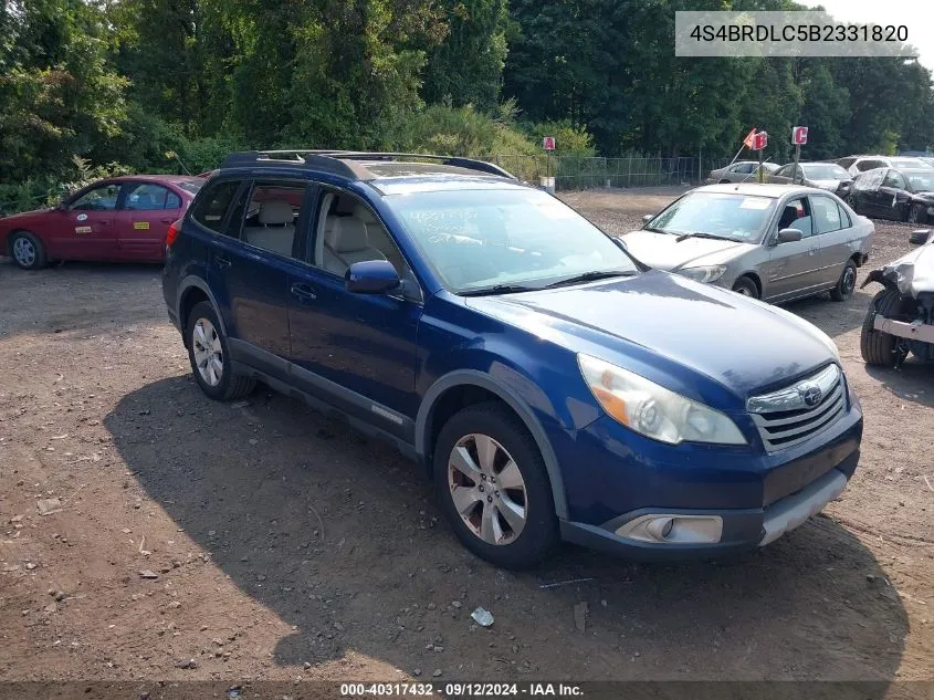 2011 Subaru Outback 3.6R Limited VIN: 4S4BRDLC5B2331820 Lot: 40317432