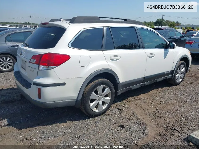 2011 Subaru Outback 2.5I Limited VIN: 4S4BRBJC7B3366120 Lot: 40320415