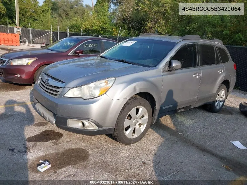 2011 Subaru Outback 2.5I Premium VIN: 4S4BRCCC5B3420064 Lot: 40323817