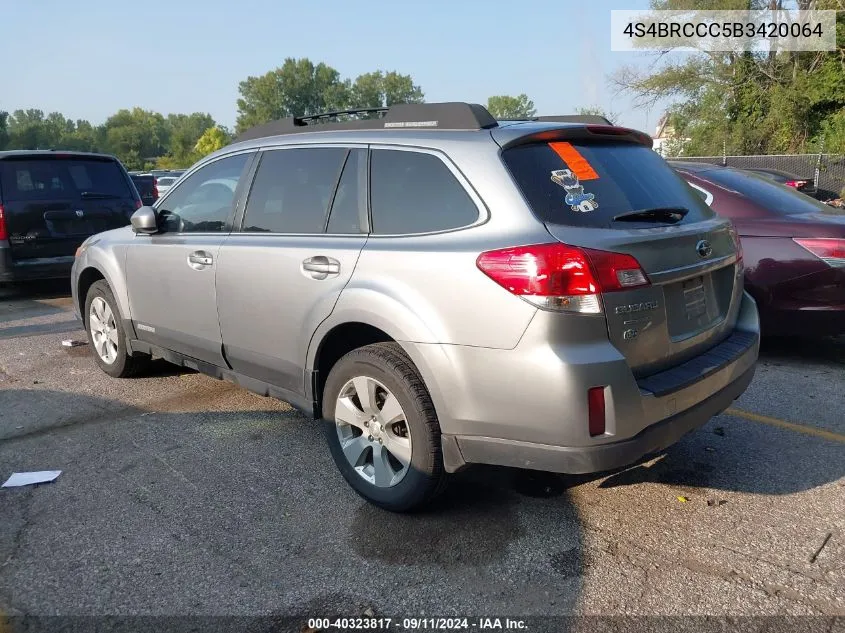 2011 Subaru Outback 2.5I Premium VIN: 4S4BRCCC5B3420064 Lot: 40323817