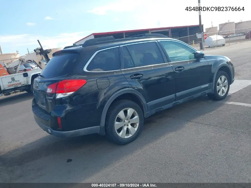 4S4BRDKC9B2376664 2011 Subaru Outback 3.6R Limited