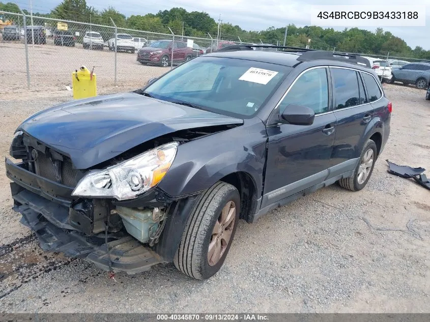 2011 Subaru Outback 2.5I Premium VIN: 4S4BRCBC9B3433188 Lot: 40345870