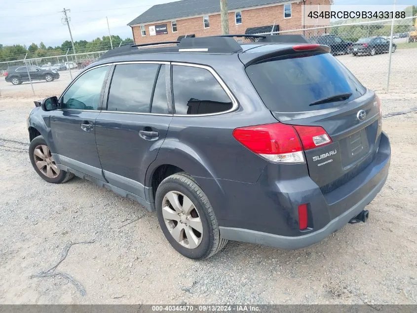 2011 Subaru Outback 2.5I Premium VIN: 4S4BRCBC9B3433188 Lot: 40345870