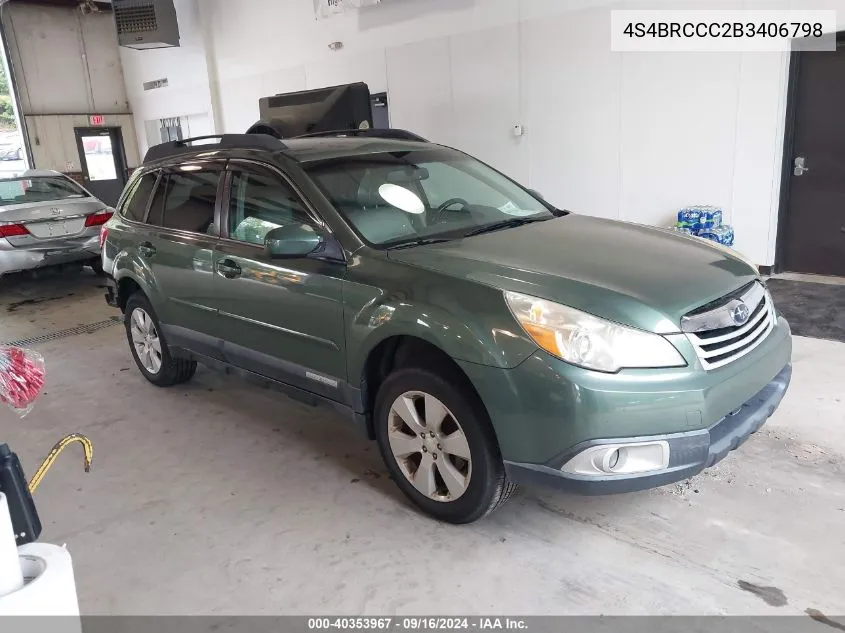 4S4BRCCC2B3406798 2011 Subaru Outback 2.5I Premium