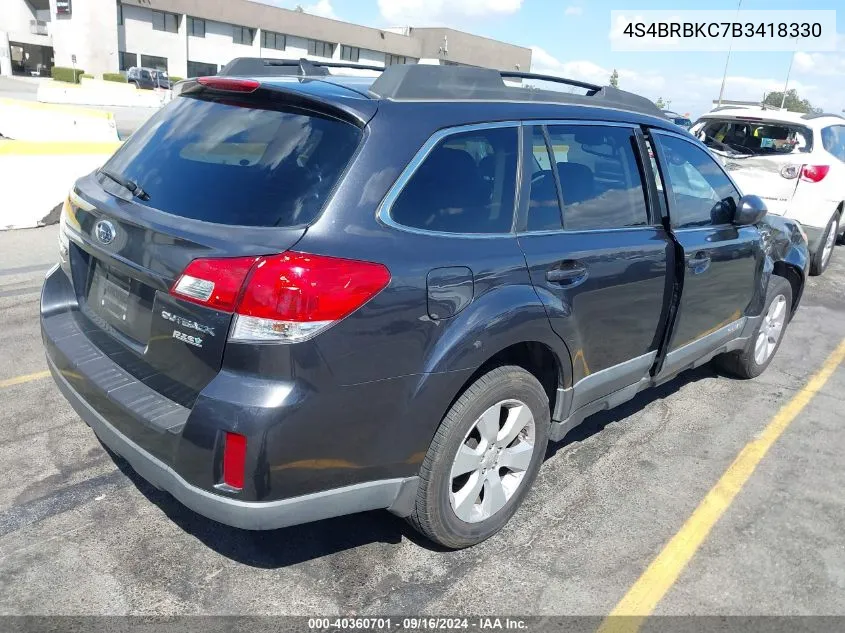 4S4BRBKC7B3418330 2011 Subaru Outback 2.5I Limited