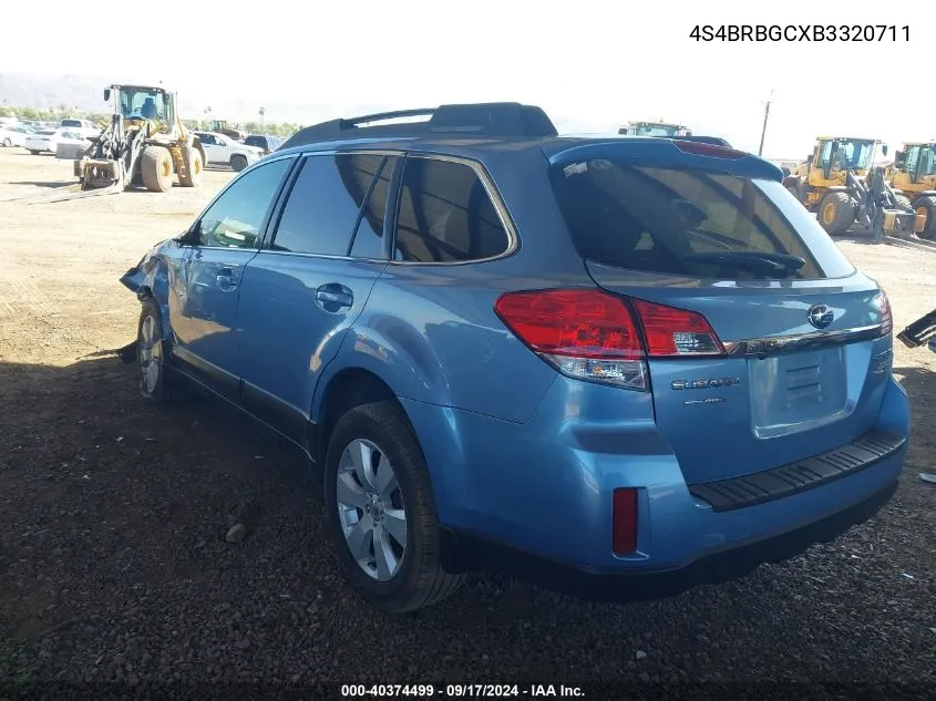 4S4BRBGCXB3320711 2011 Subaru Outback 2.5I Premium