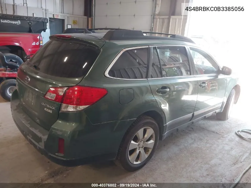 2011 Subaru Outback 2.5I Limited VIN: 4S4BRBKC0B3385056 Lot: 40376802