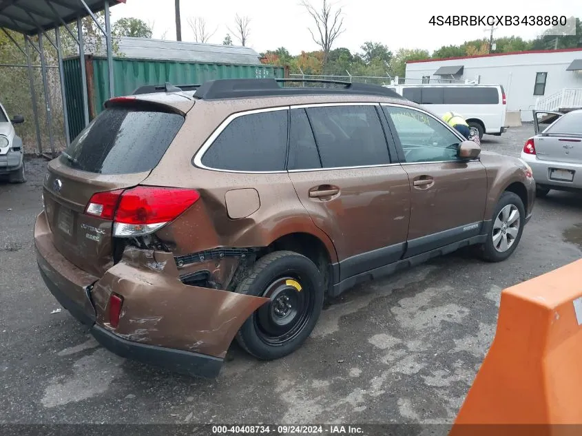 2011 Subaru Outback 2.5I Limited VIN: 4S4BRBKCXB3438880 Lot: 40408734