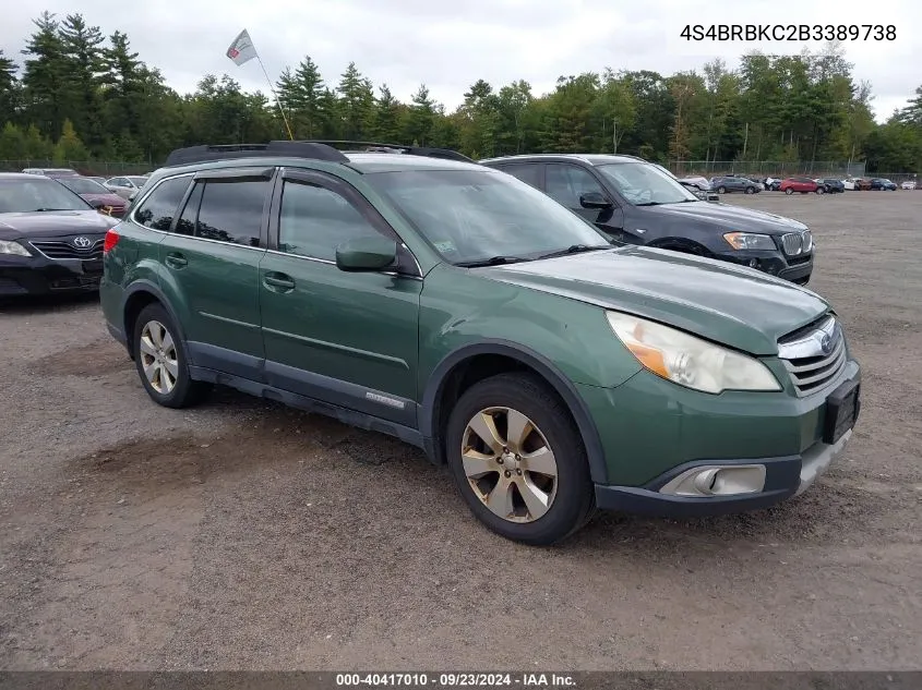 2011 Subaru Outback 2.5I Limited VIN: 4S4BRBKC2B3389738 Lot: 40417010