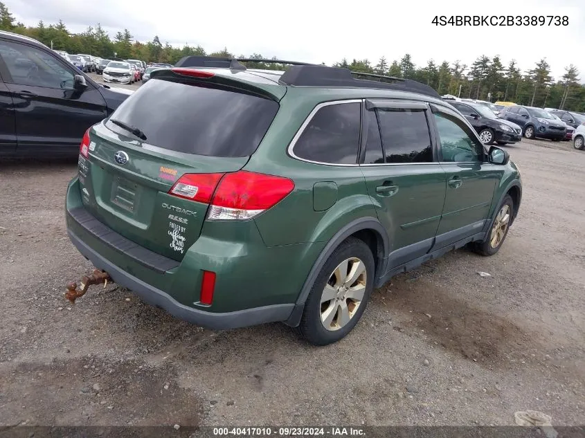 4S4BRBKC2B3389738 2011 Subaru Outback 2.5I Limited