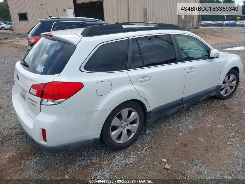 2011 Subaru Outback 2.5I Premium VIN: 4S4BRBCC1B3359340 Lot: 40443925