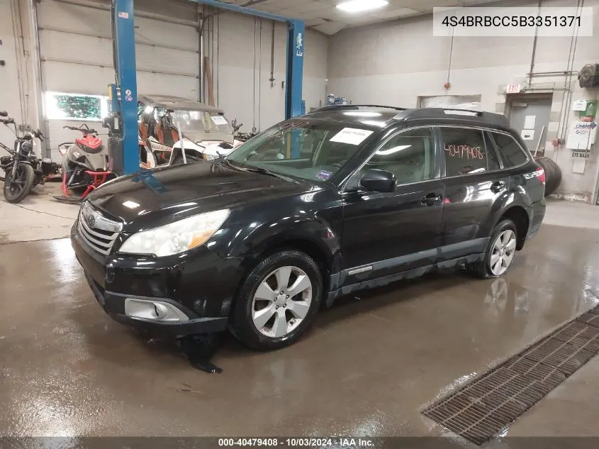 2011 Subaru Outback 2.5I Premium VIN: 4S4BRBCC5B3351371 Lot: 40479408