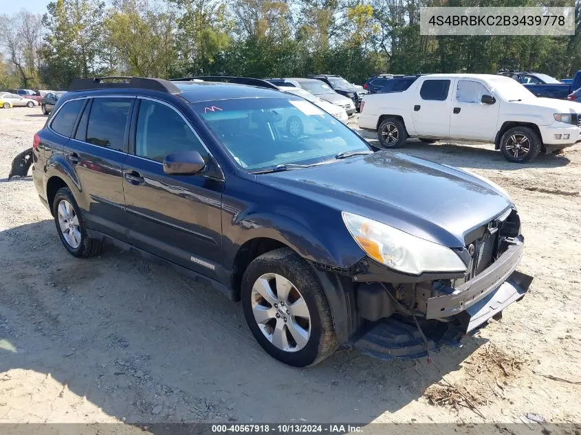 2011 Subaru Outback 2.5I Limited VIN: 4S4BRBKC2B3439778 Lot: 40567918