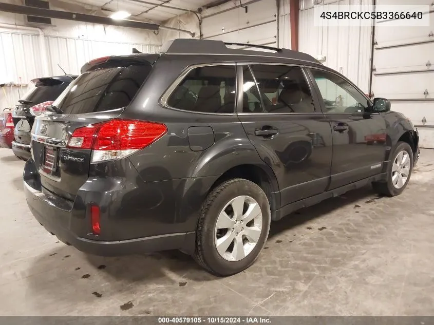 2011 Subaru Outback 2.5I Limited VIN: 4S4BRCKC5B3366640 Lot: 40579105