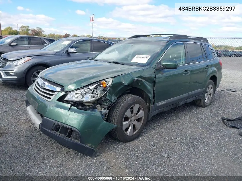 2011 Subaru Outback 2.5I Limited VIN: 4S4BRBKC2B3359297 Lot: 40605068