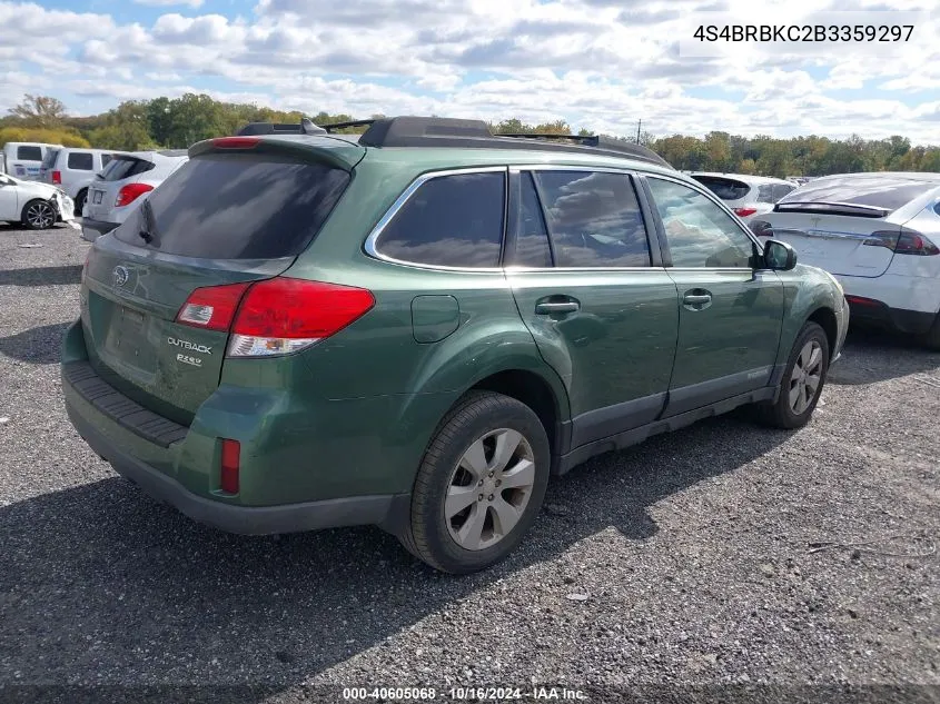 2011 Subaru Outback 2.5I Limited VIN: 4S4BRBKC2B3359297 Lot: 40605068