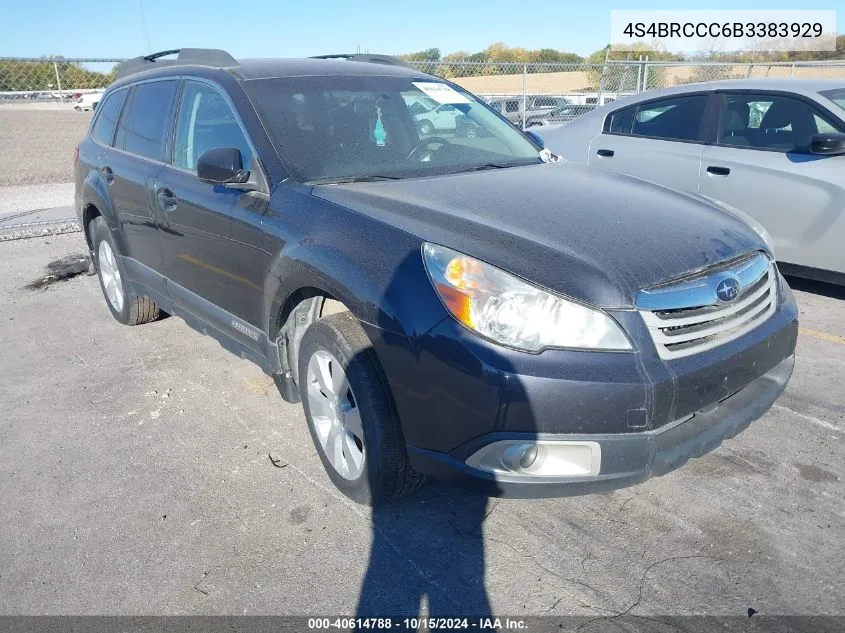 2011 Subaru Outback 2.5I Premium VIN: 4S4BRCCC6B3383929 Lot: 40614788