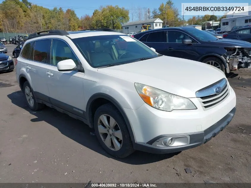 2011 Subaru Outback 2.5I Limited VIN: 4S4BRBKC0B3349724 Lot: 40639892