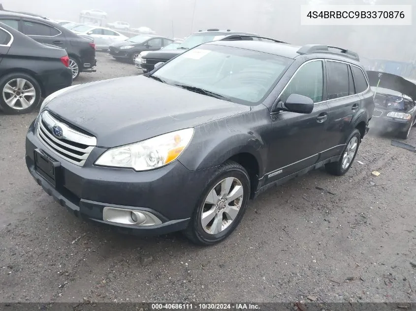 2011 Subaru Outback 2.5I Premium VIN: 4S4BRBCC9B3370876 Lot: 40686111