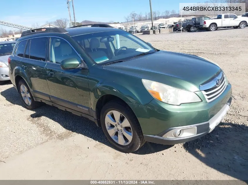 2011 Subaru Outback 2.5I Limited VIN: 4S4BRBKCXB3313345 Lot: 40852831