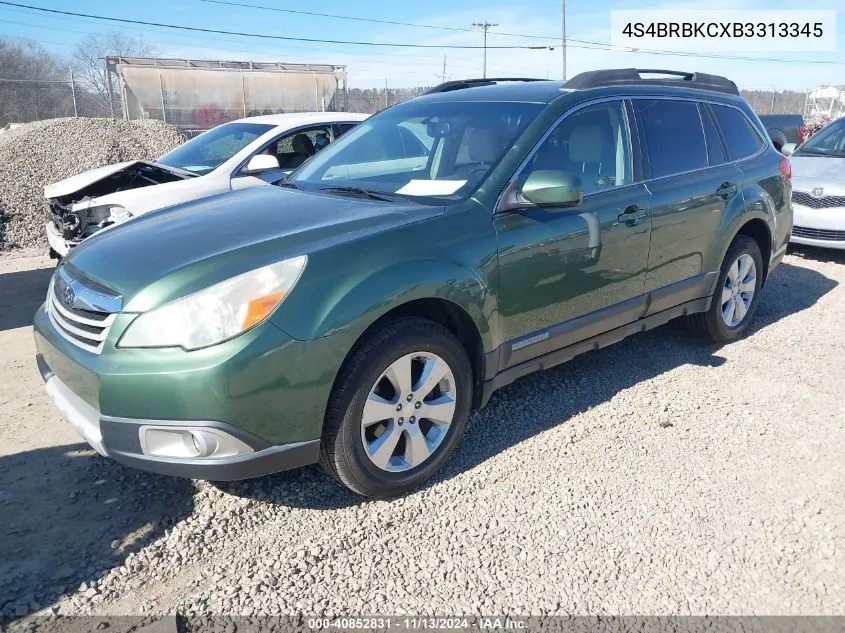 2011 Subaru Outback 2.5I Limited VIN: 4S4BRBKCXB3313345 Lot: 40852831