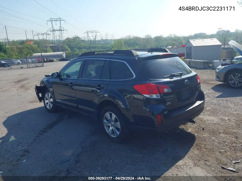 2012 Subaru Outback 3.6R Limited VIN: 4S4BRDJC3C2231171 Lot: 39293177