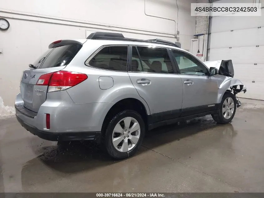 4S4BRBCC8C3242503 2012 Subaru Outback 2.5I Premium