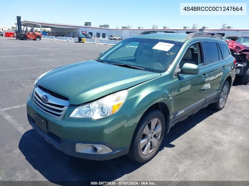 2012 Subaru Outback 2.5I Premium VIN: 4S4BRCCC0C1247664 Lot: 39773530