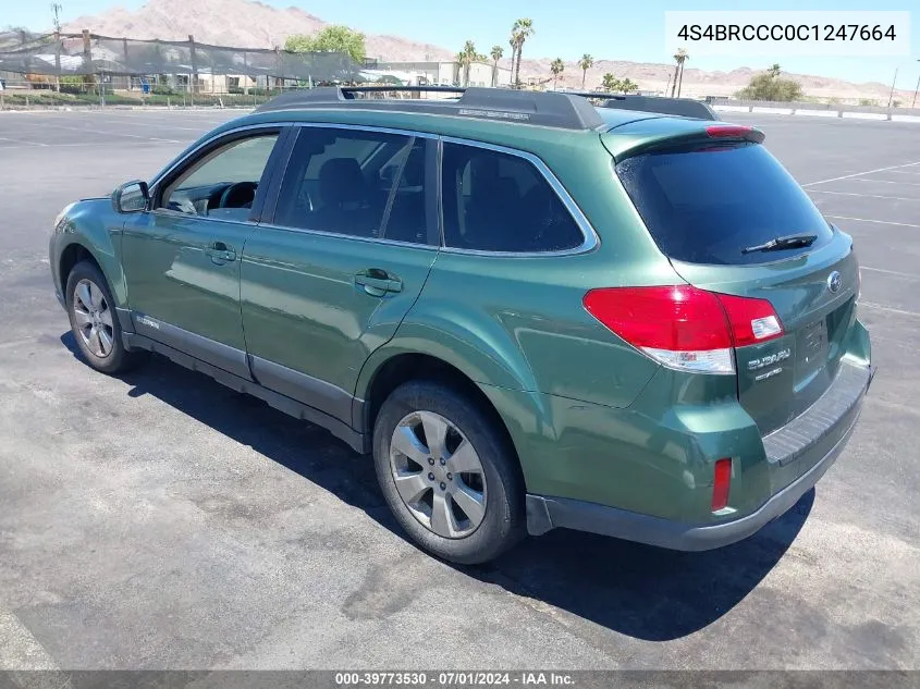 2012 Subaru Outback 2.5I Premium VIN: 4S4BRCCC0C1247664 Lot: 39773530