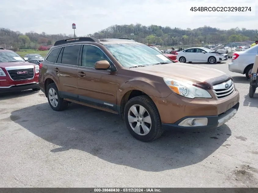 2012 Subaru Outback 2.5I Premium VIN: 4S4BRCGC2C3298274 Lot: 39848430