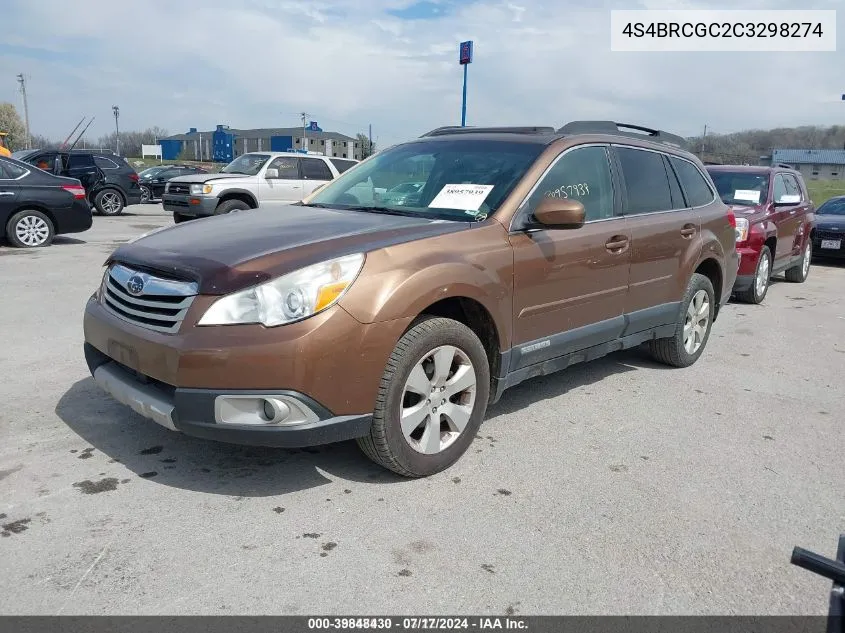 2012 Subaru Outback 2.5I Premium VIN: 4S4BRCGC2C3298274 Lot: 39848430