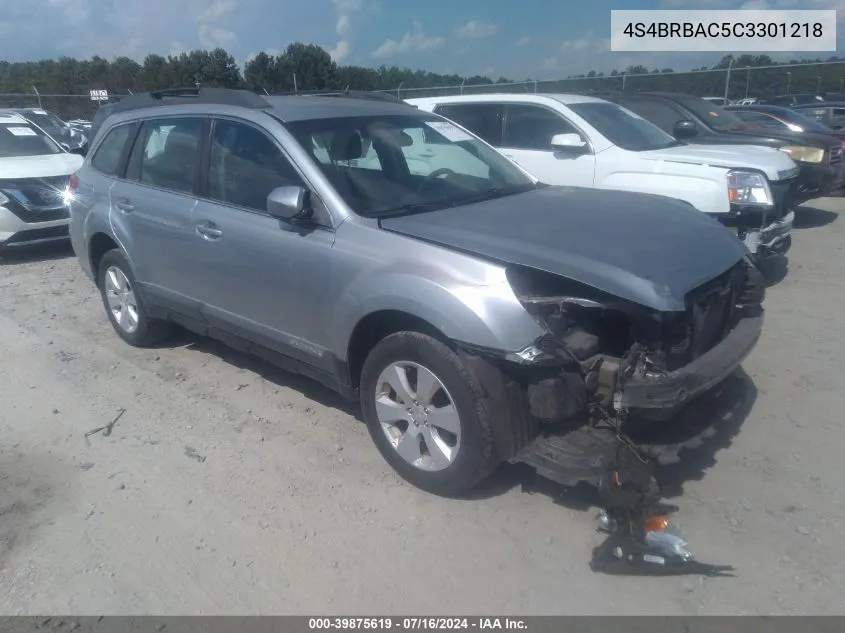 2012 Subaru Outback 2.5I VIN: 4S4BRBAC5C3301218 Lot: 39875619