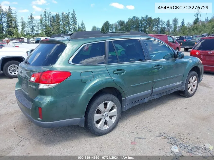 2012 Subaru Outback 2.5I Limited VIN: 4S4BRCKC7C3276729 Lot: 39914950