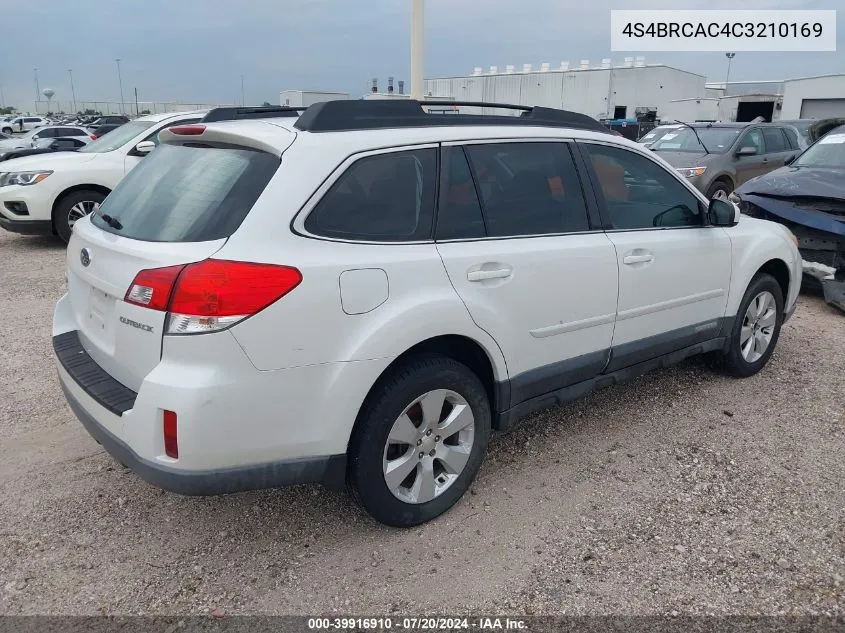 2012 Subaru Outback 2.5I VIN: 4S4BRCAC4C3210169 Lot: 39916910