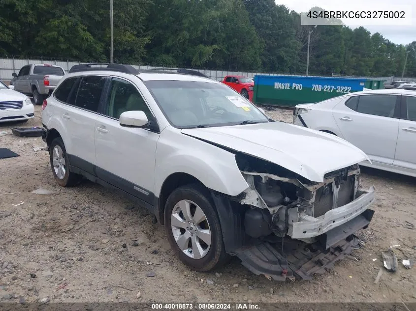 2012 Subaru Outback 2.5I Limited VIN: 4S4BRBKC6C3275002 Lot: 40018873