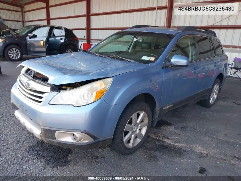 2012 Subaru Outback 2.5I Limited VIN: 4S4BRBJC6C3236430 Lot: 40039539